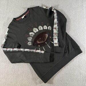 Kenzo Paris Black‎ Eye Occult Embroidered Logo Sweatshirt XS Velvet Patch
